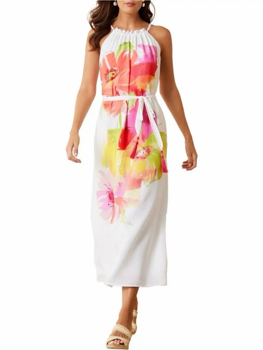 Tommy Bahama Radiant Retreat White Floral Maxi M NWOT